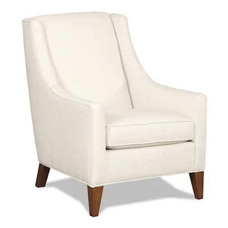 Contemporary Club Chair with Exposed Wood Feet
